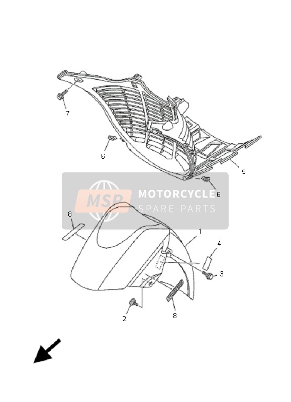 Yamaha XP500A T-MAX 2007 Fender for a 2007 Yamaha XP500A T-MAX